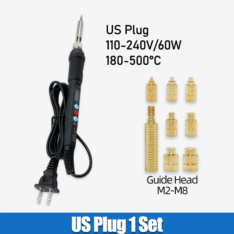 Heat Set Insert Tool Kit with Soldering Iron Tips and Brass Threaded Nuts