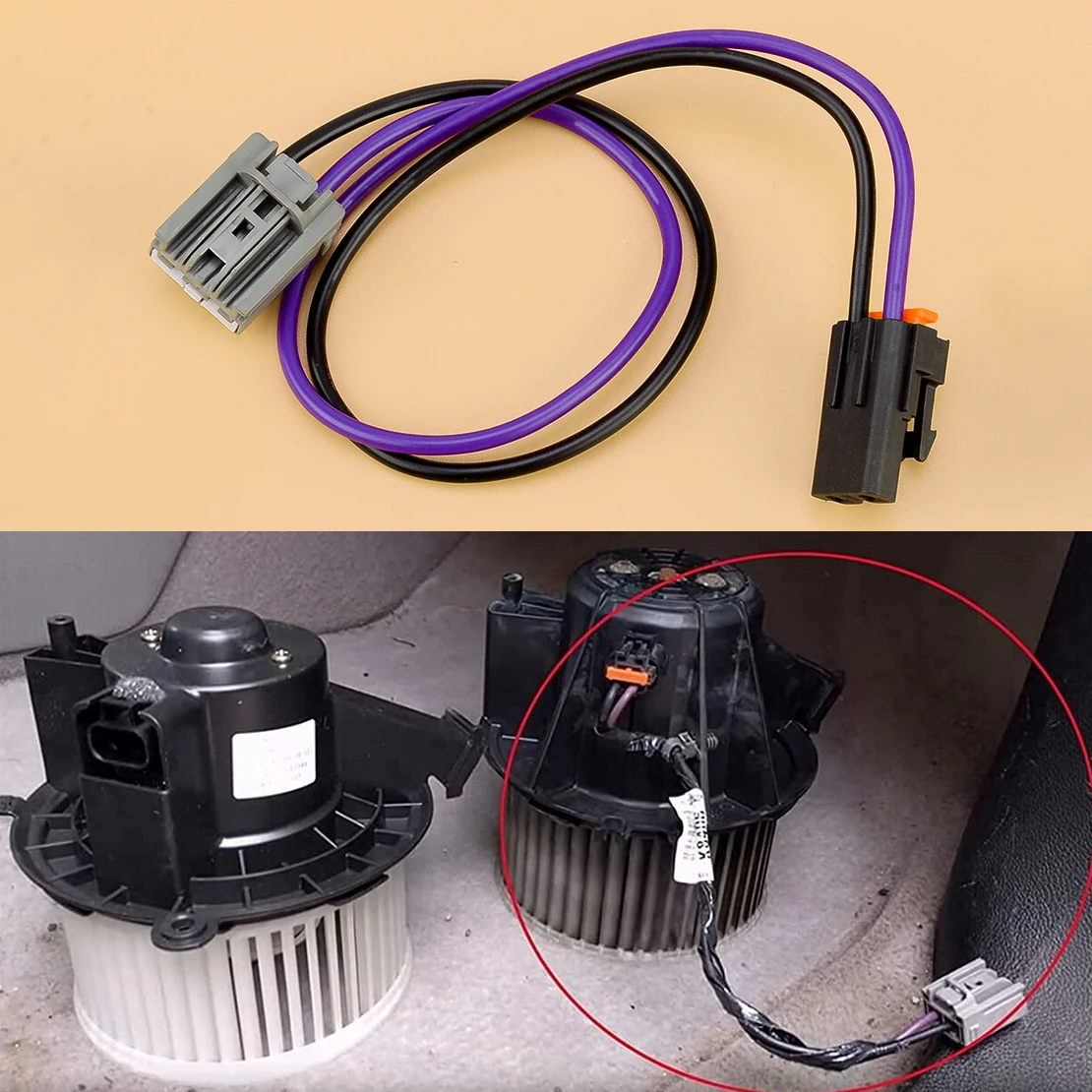 22957044 Blower Motor Connector Wire Harness 2 Pin 15887352 1575221 Fit