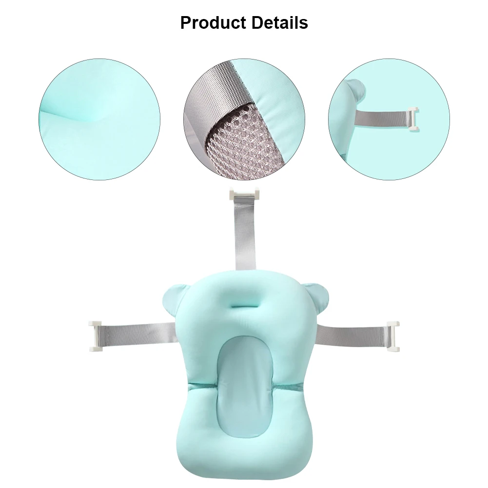 Bath Pillow Newborn Baby Bath Cushion Seat Anti Slip Portable 0-12 Months