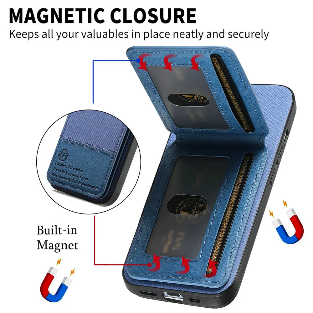 Elegant RFID Blocking Leather Card Holder Phone Case - Premium Protective Cover