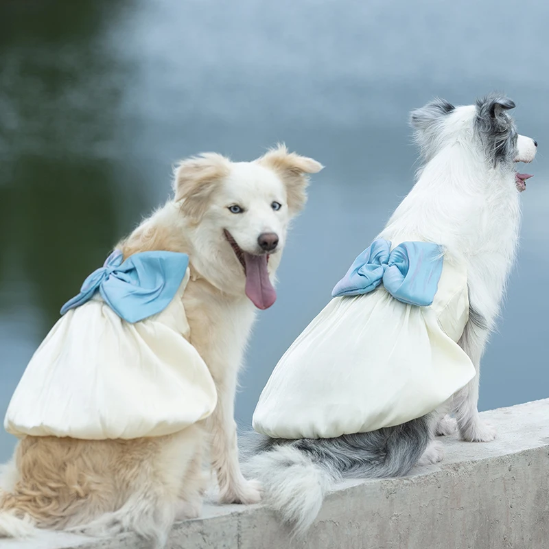 

Pet dogs satin bow pumpkin princess skirt of bitter fleabane bitter fleabane skirt skirt cat clothes summer dress