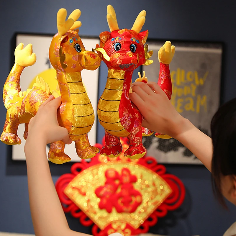 

Игрушечный дракон, плюшевая кукла дракон, талисманы, плюшевые шарики, год 2024 зодиакальные куклы для китайского Нового года для праздника