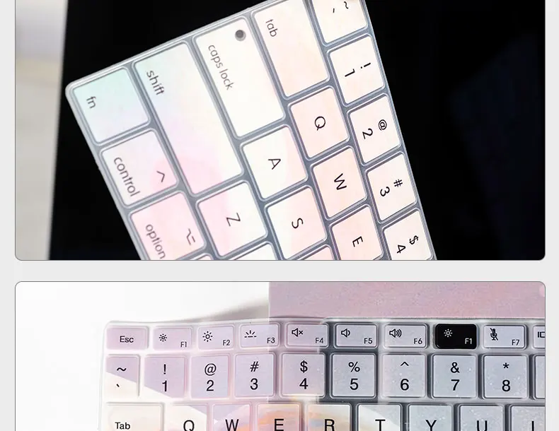 caso bonito teclado de silicone capa para macbook pro13 16 a2141