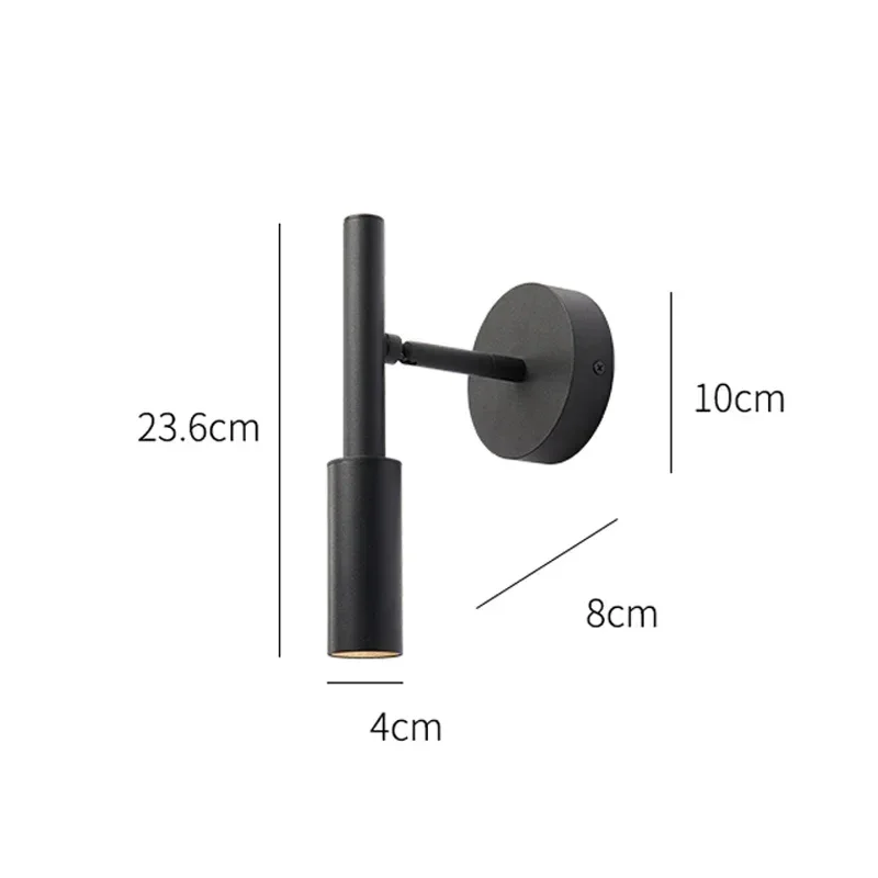 모던 LED 벽 램프, 블랙 화이트 회전식 스포트라이트, 침대 옆 침실 서재 복도 계단 발코니 실내 조명 기구