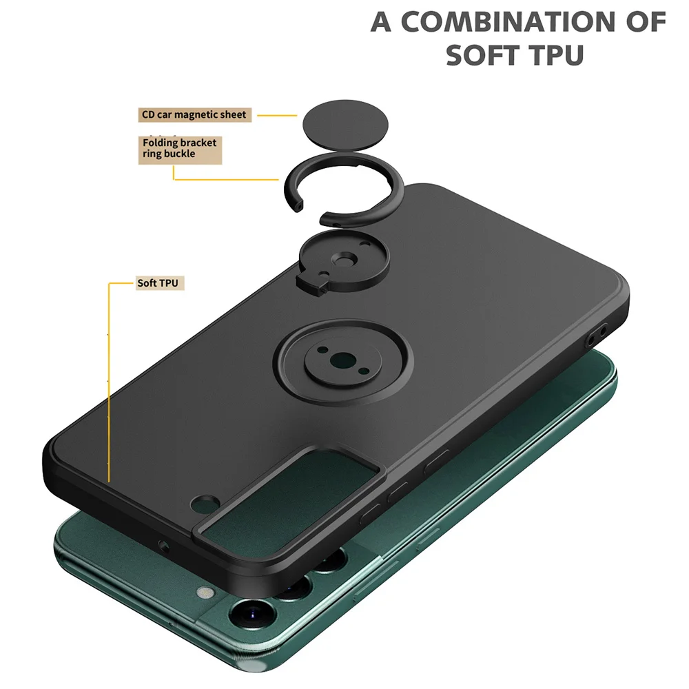 Magnetic Ring Holder Liquid Silicone Phone Case