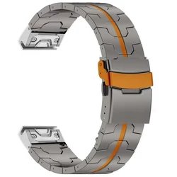 Premium Titanium Metal Smartwatch Strap - Quick Fit Band for Ultimate Style and Comfort (Titainium OR)
