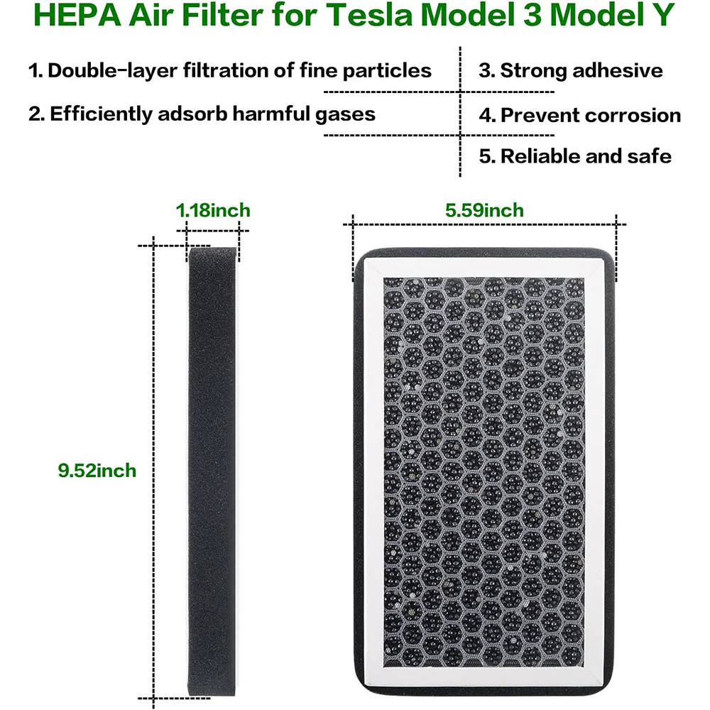 2 PCS Upgraded HEPA Cabin Air Filter Activated Carbon For Tesla Model 3/Y  2017-2022 Air Filter Conditioner Replacement Kit - AliExpress