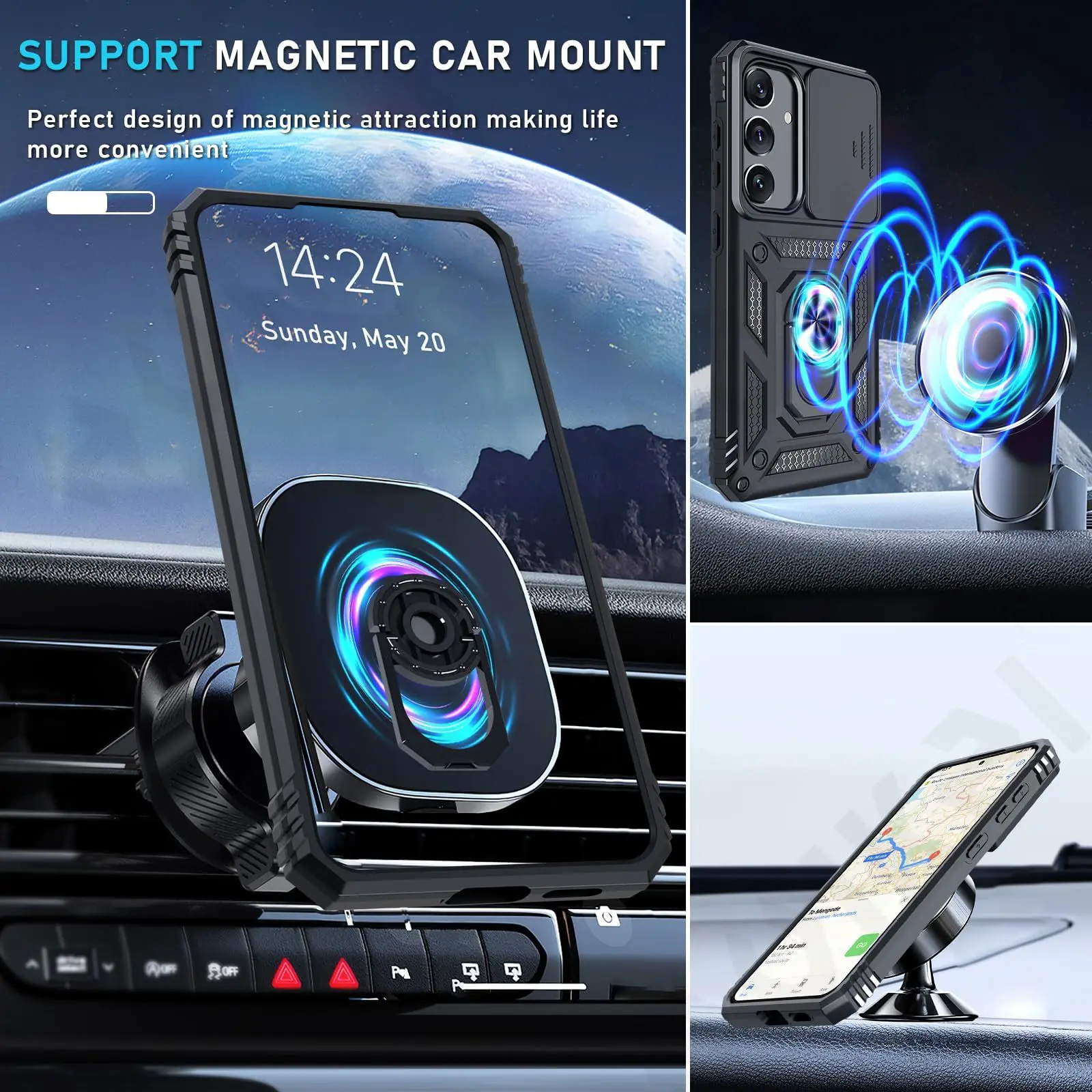 Case For Samsung Galaxy S26 S25 S24 S23 Ultra Plus FE A17 A37 A57 A56 5G Military-Grade Protection Phone Slide Camera Cover