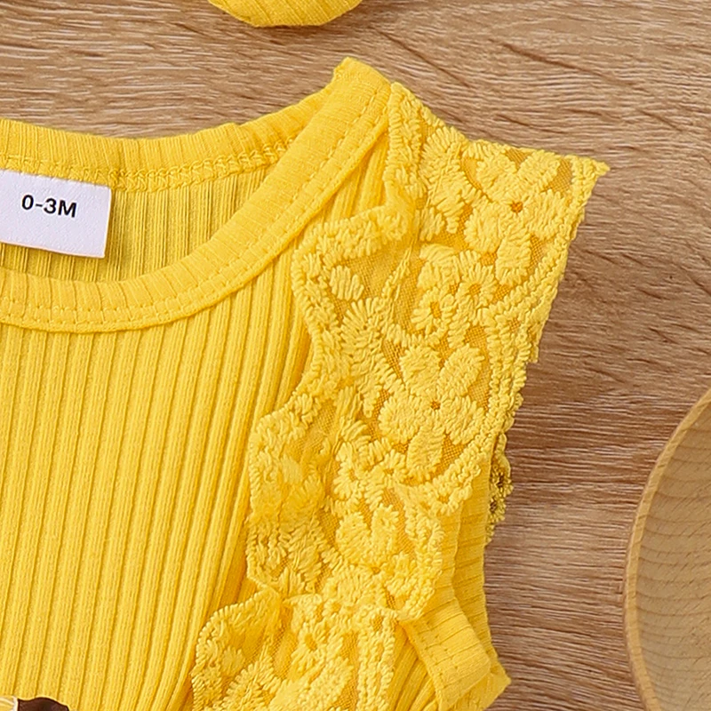 

FSCONAGE Infant Baby Girl Clothes Flower Print Bow Front Ribbed Romper Dress with Headband Summer Cute Outfits