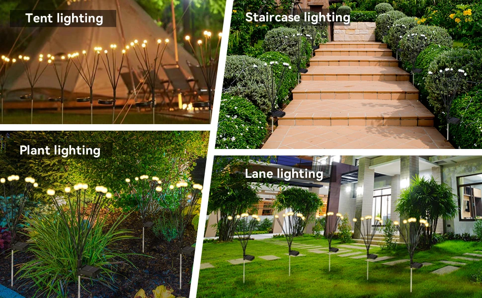Solar LED Firefly Lights IP65 Outdoor Waterproof Lights Landscape Firefly Lawn Garden Decoration 8PACK Solar Lights Garden Light Solar Decoration Light