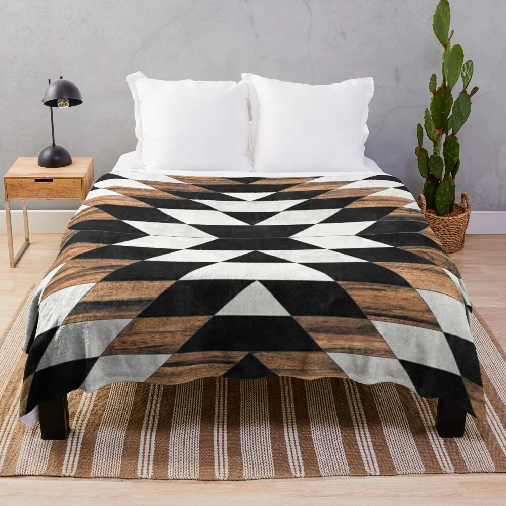 

Urban Tribal Pattern No.13 - Aztec - Concrete and Wood Throw Blanket Luxury Throw Blanket