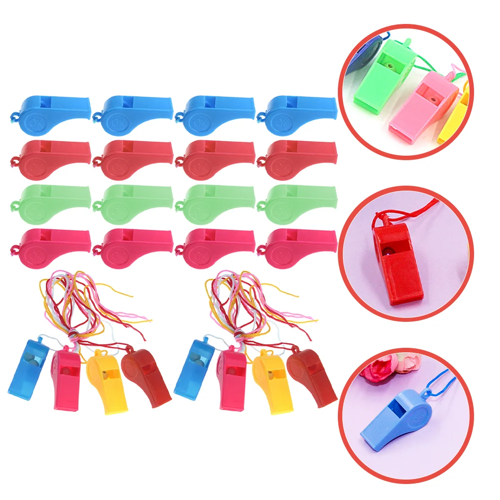 48Pcs Kids Whistle with Lanyard Funny Whistle Toys for Sports Games Emergencies Training