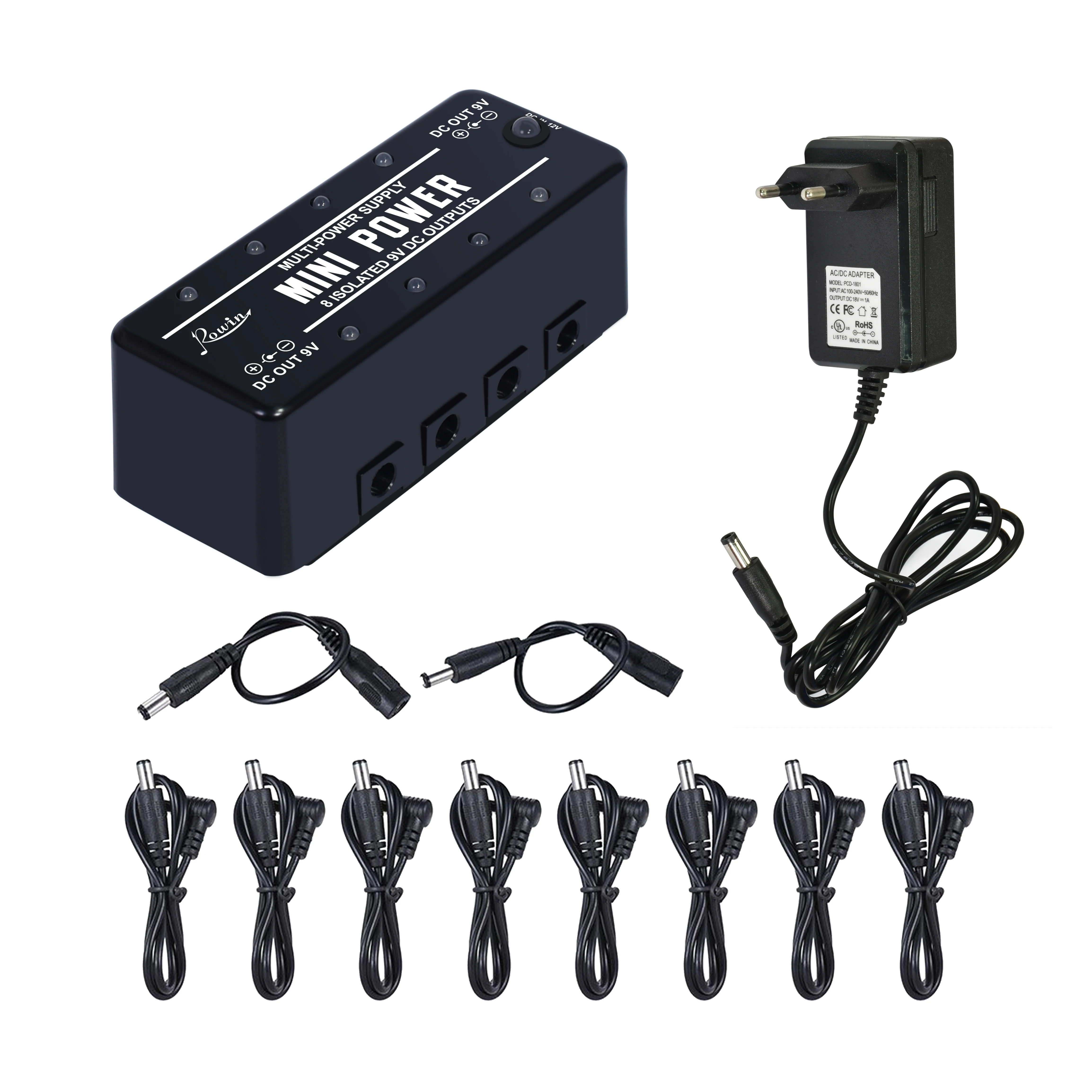 Rowin LEF-329 Mini Power Pedal Guitar Pedals Power Supply Multi Circuit 8 Isolated 9V Output with Short Circuit Protect