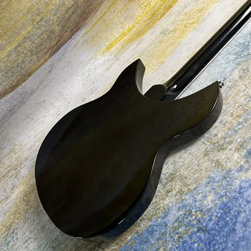 Rick 330 Guitar, Black Color, R Tail Bridge, Rosewood Fretboard, 6