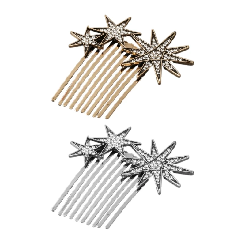 

Нежная расческа для волос в форме звезды со стразами, милая крутая заколка для волос для девочек, нескользящая заколка для на