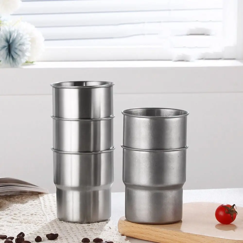 

Ultra-светильник 304 походная чашка из нержавеющей стали Штабелируемая круглая кромка для путешествий Экономия пространства средняя часть ступенчатый дизайн