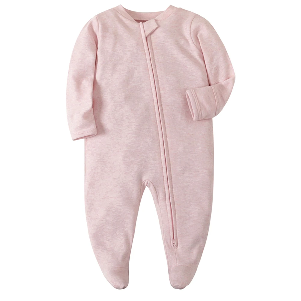 Baby Sleepsuit Baby Clothes Footed Pajamas for Newborn 0-3 Months Girls and Boys Long Sleeve Sleepwear Zipper Cotton