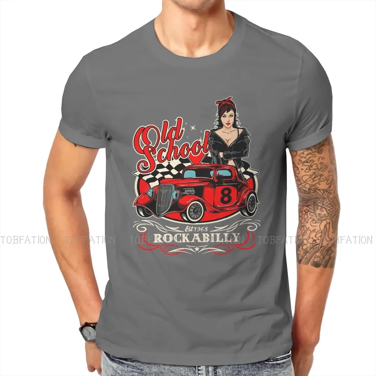 Vintage Rockabilly Pin-Up Graphic T-Shirt