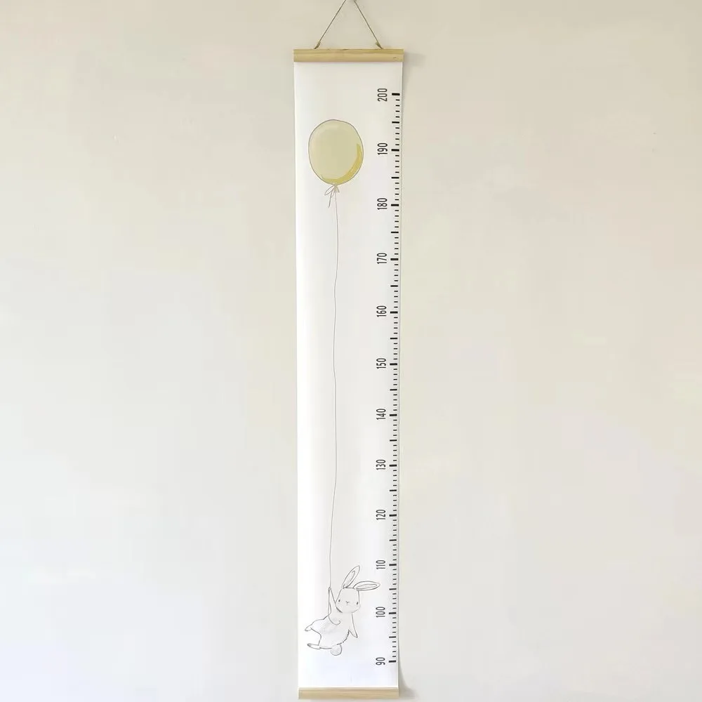 Wooden Canvas Wall Growth Charts Baby Hanging Decorative Chart Height Measure Ruler Removable Wall Sticker for Kids Child Room