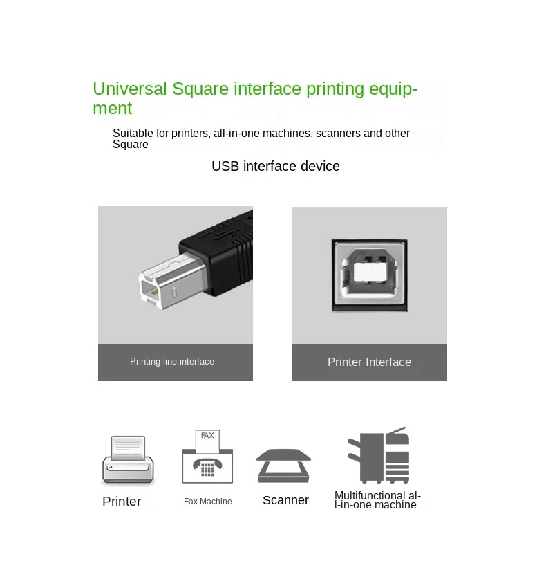 USB High Speed 2.0 A To B Male Cable for Canon Brother Samsung Hp Epson Printer Cord 1m 1.5m