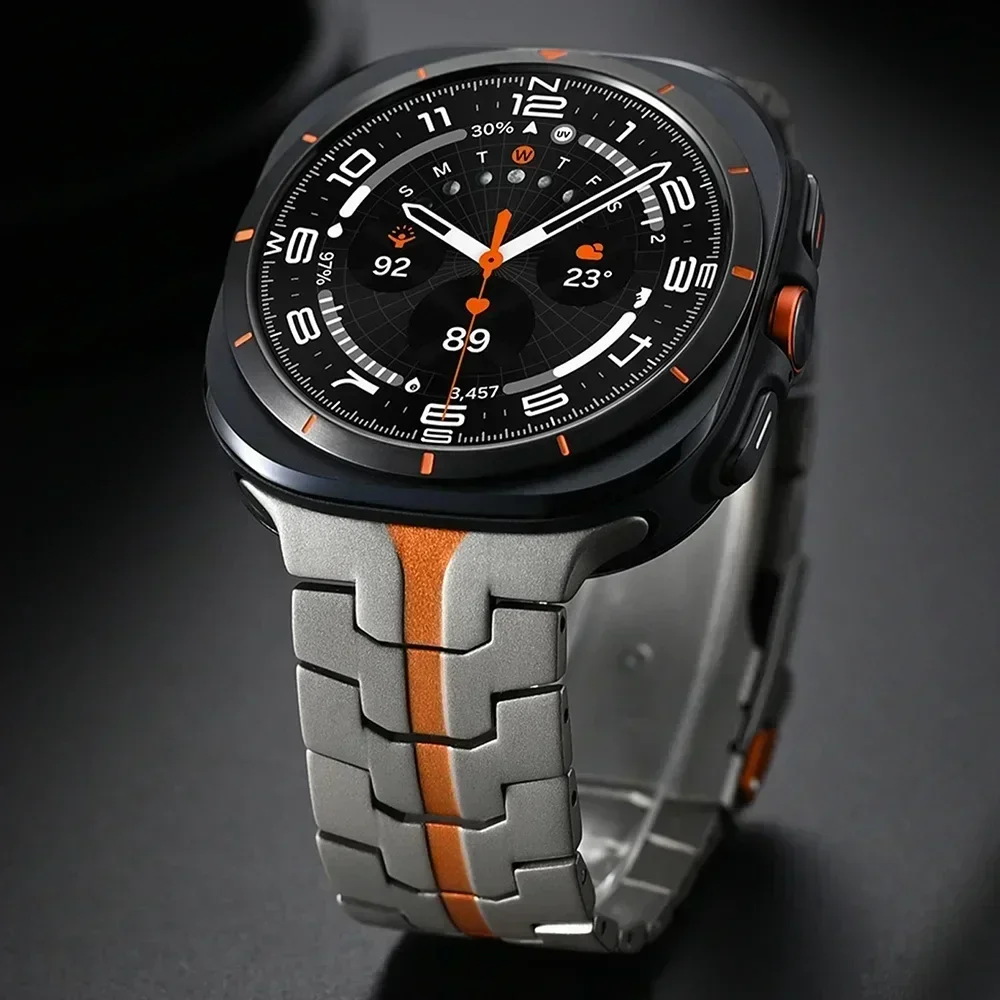 Premium Stainless Steel Watch Band - Elegant Business Style Bracelet, Curved End Design, 47mm