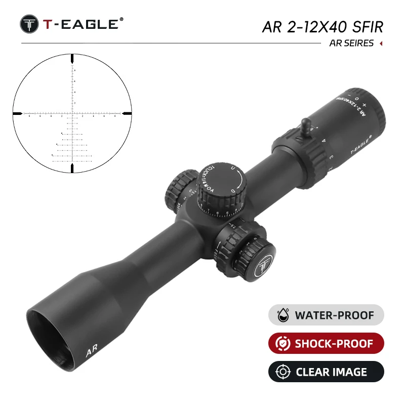 T-EAGLE AR 2-12x40 SFIR Optics Telescopic Sights Hunting for Rifle Tactical Riflescopes Airsoft Air Gun SFP PCP Scope