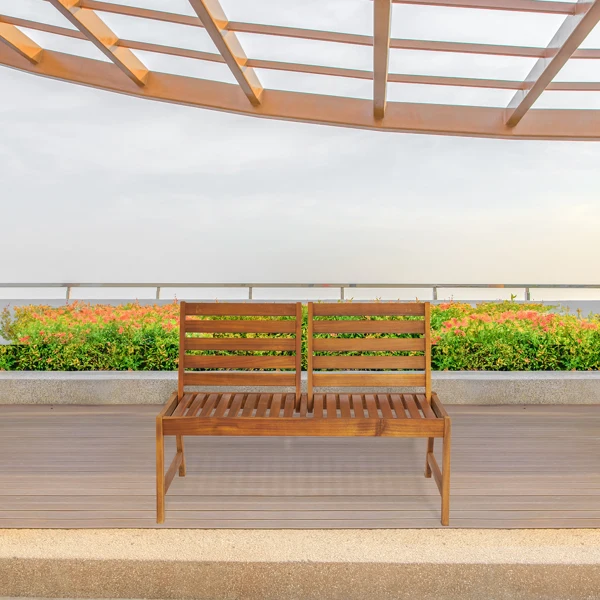 49.6in 后背可调节 木长凳 相思木 原木色-28