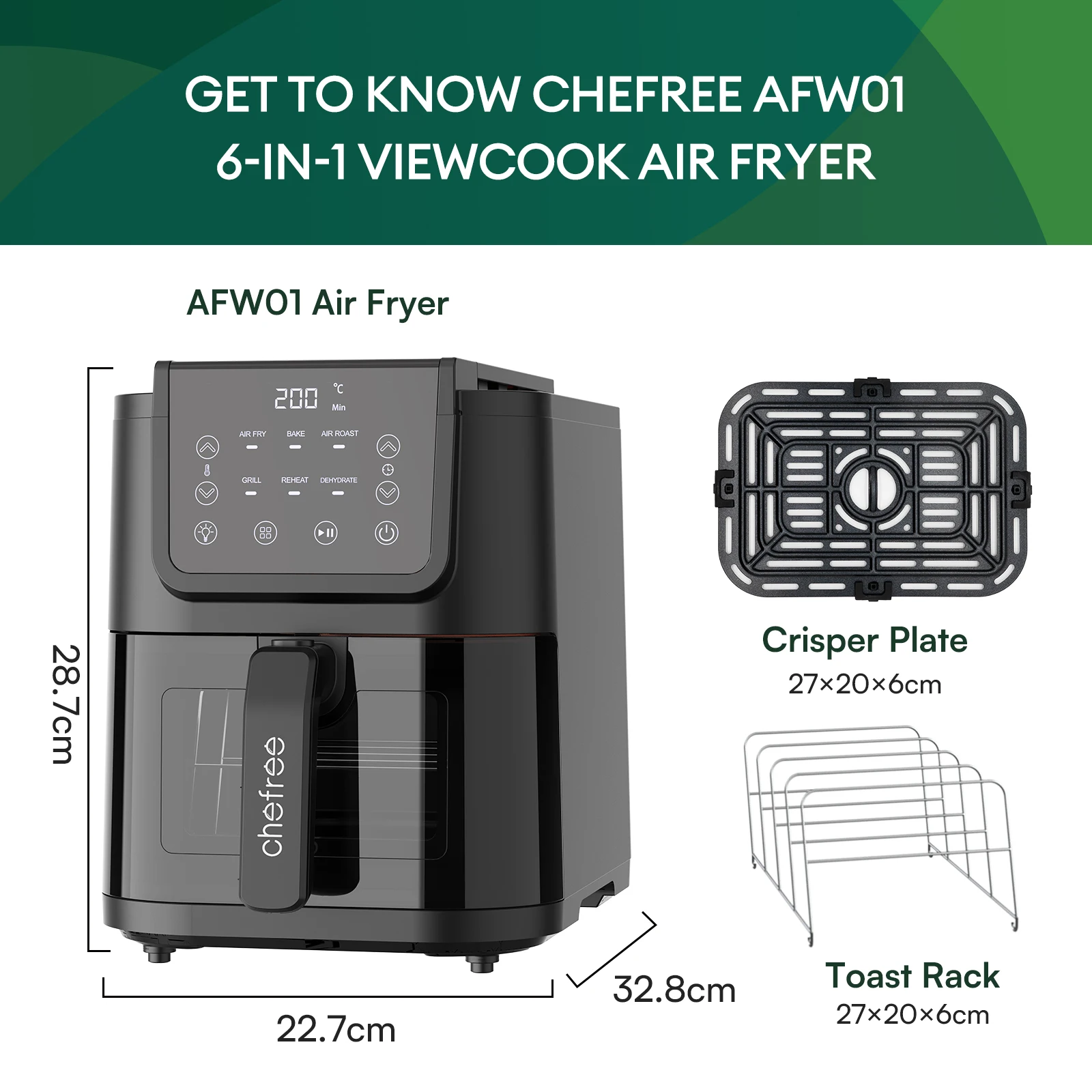 Effortless Cooking with 6-in-1 Chefree 5L Air Fryer 