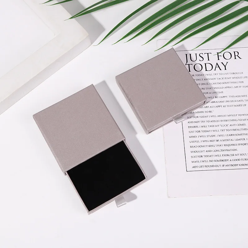 New Arrive Pull-Out Thin Drawer Jewelry Packaging Boxes Colorful Orange White Black Yellow Paper Kraft Box Case Gift Package