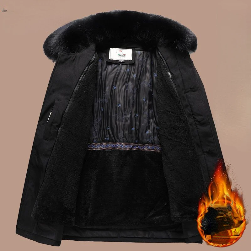 2023 Winter Jacket Men Parkas Thicken Warm Coat Mens Jackets Solid Color Parka Coat Men Fashion New Streetwear Parkas F09