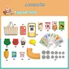 Pretend Play Calculator Cash Register Toy Supermarket Shop Cashier Registers with Scanner Microphone Credit Card Gifts for Kids 6
