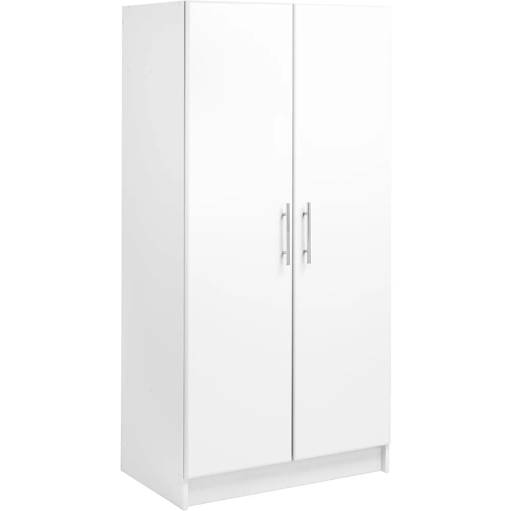 

Prepac Armoir, Elite 32"W x 35"H x 20"D White Wardrobe Closet & Cabinet - Functional Clothes Storage with Hanging Rail, Armoire