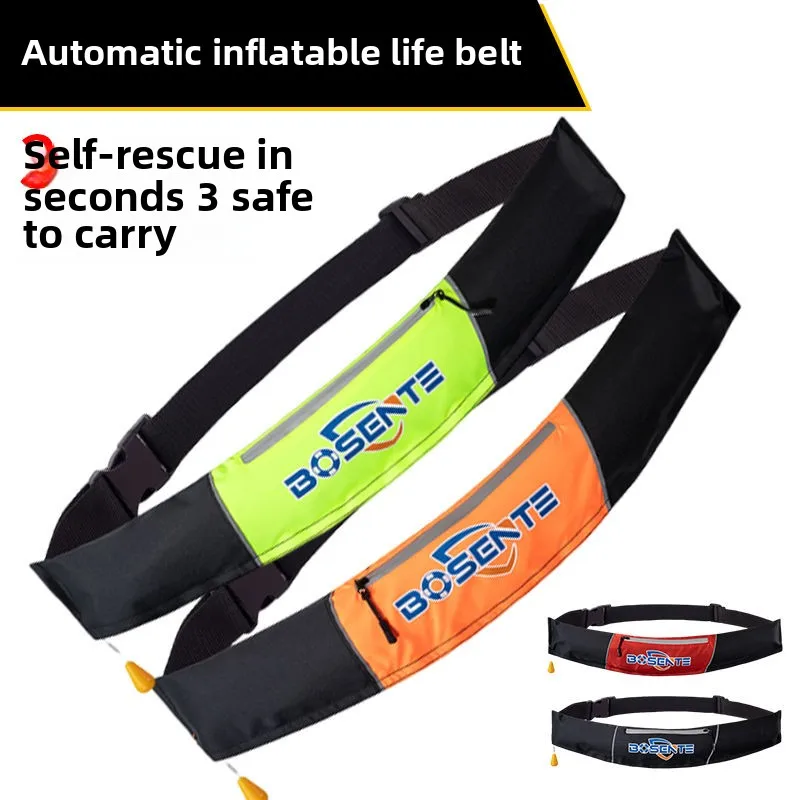 Men Life Jacket Waist Belt Automatic Inflation Adult Large Buoyancy Fishing Special Portable Car Fishing Swimming Life Buoy