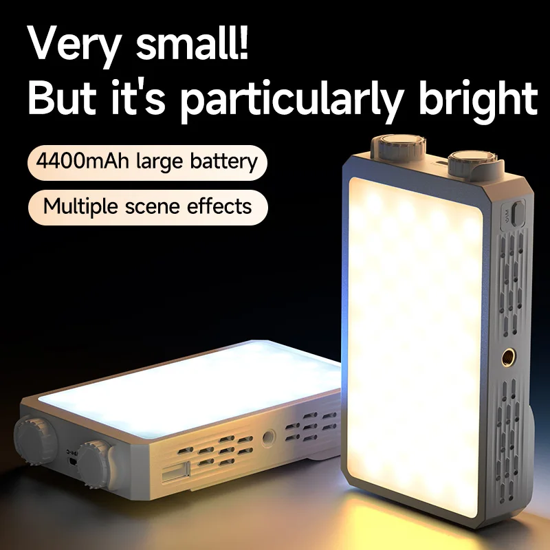 Handheld Fill Light 2800K-9000K Photography Lighting 4400mAh Rechargeable Portable Light Panel Video Light