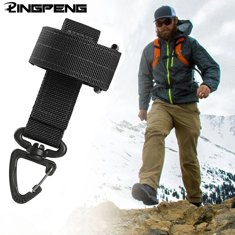 

3 Colors Tactical Gear Gloves With Tactical Clip Nylon Belt Keychain Tactical Keychain For Outdoor Activities Glove Clip