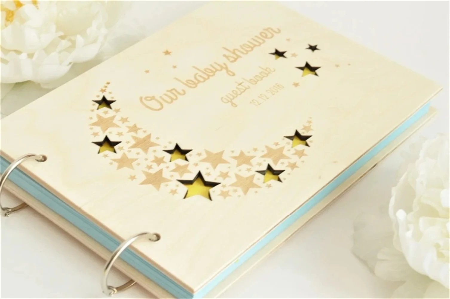 Customize Any Text Cross Wood Baby Shower Guest Book Photo Guest Book Baby Album Sign In Birthday Guestbook Photo Albums