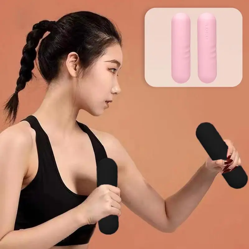 Weights Dumbbells Set Silicone Workout Hand Weight 2x Hand Weight Bar Portable Strength Training Equipment For Gym Yoga Lifting