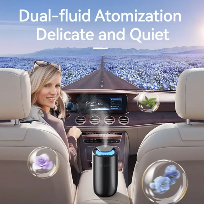 SCENTA Luxury Electric Portable Car Air Perfume Diffuser With Ambient Light, Wireless Automatic Car Air Freshener Scent Diffuser