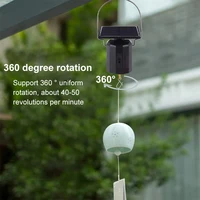 Wind Chime Spinner Solar Motor with Hook Solar Powered Wind Chime Auto Rotate Hanging Hook Rotary Motor Home Balcony Decoration 2