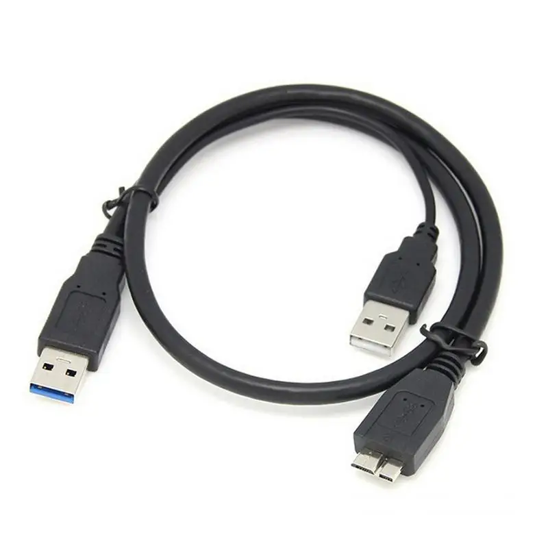 

USB 3.0 Mobile Hard Disk Cable AM Male to Micro B Male Port Double Head Y Type Up to 5 Gbps Data Transmission Cable Power Supply