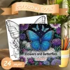 Flowers and Butterflies Coloring Book For Adult Relieve Stress Kill Time Graffiti Painting Drawing Art Books Perfect Gift 1