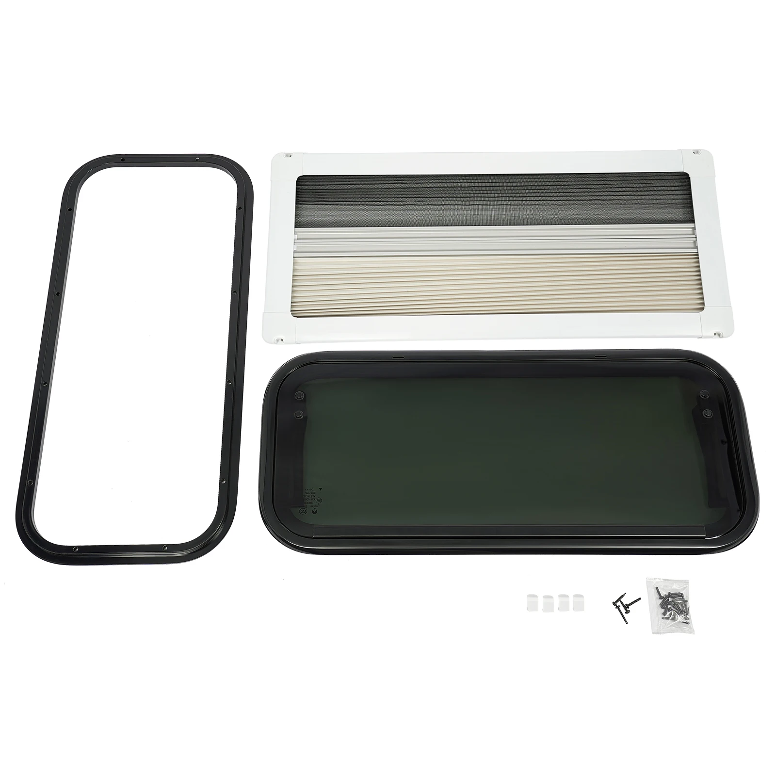 Premium-Sonnenschutz für Wohnmobile, herausziehbares Fenster, schwarzes Glas, für Wohnwagen, Wohnmobil, Anhänger, Belüftung, 70 x 30 cm – Detail 10