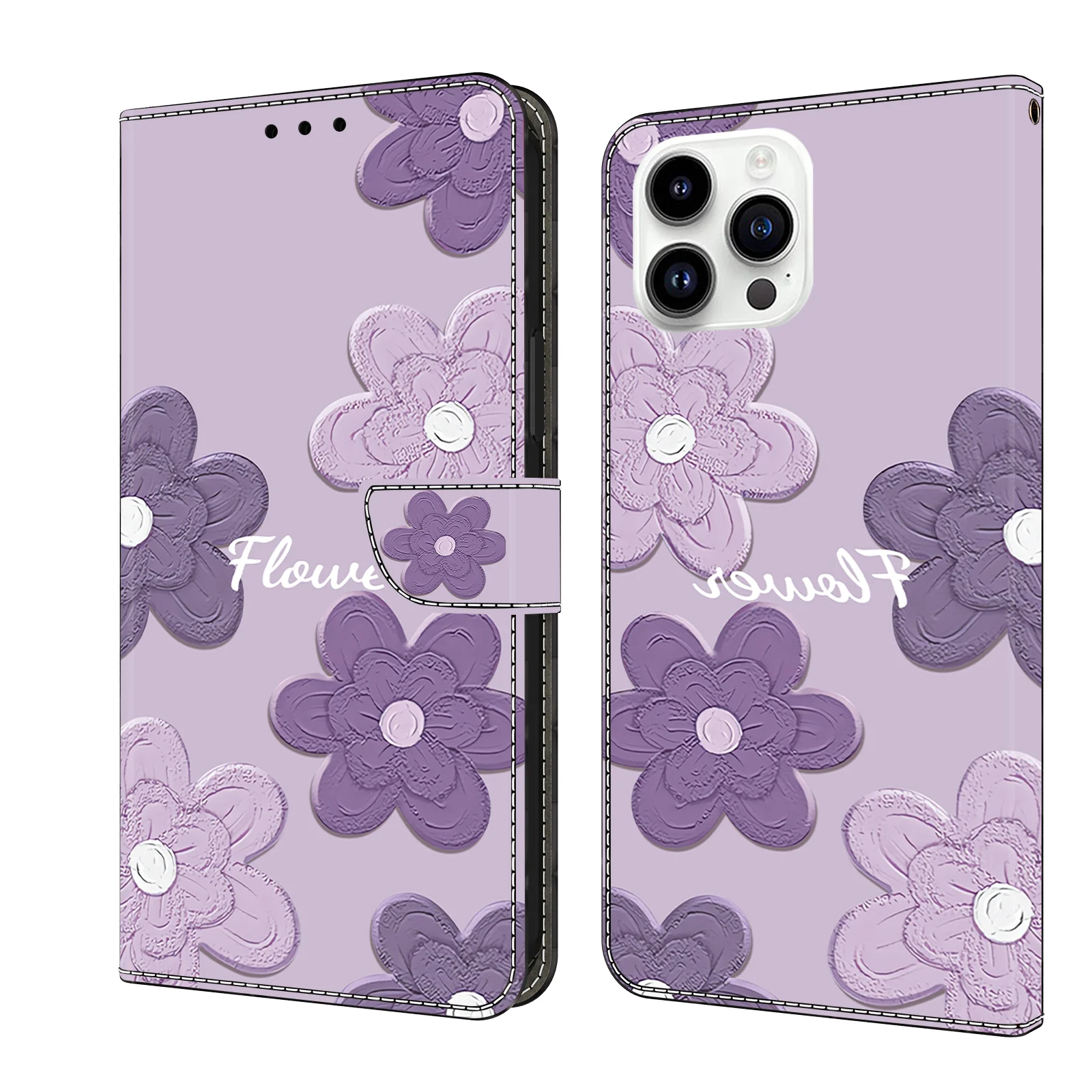 Elegant 3D Magnetic Flip Wallet Leather Phone Case