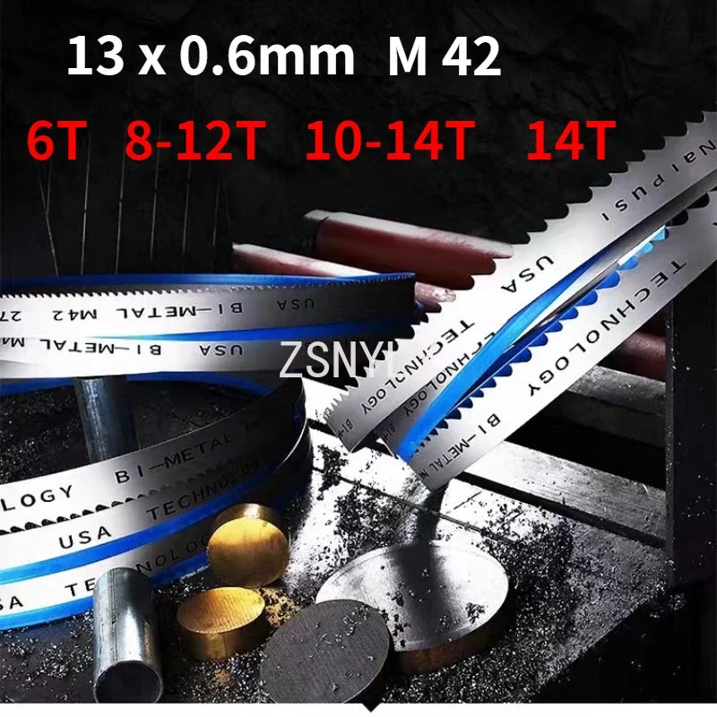 

M42 Bi-Metal 1/2" Band Saw Blades. 1400 1140 1790 2240 x 13mm With 6, 14Tpi Bandsaw Blade Cutting Hardwood, Metal.