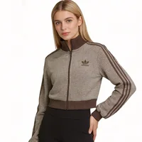 Adidas Originals Track Top Crop Brand Logo Short Stand-Up Collar Sports Veste à manches longues coupe slim pour femme Kc2645 4