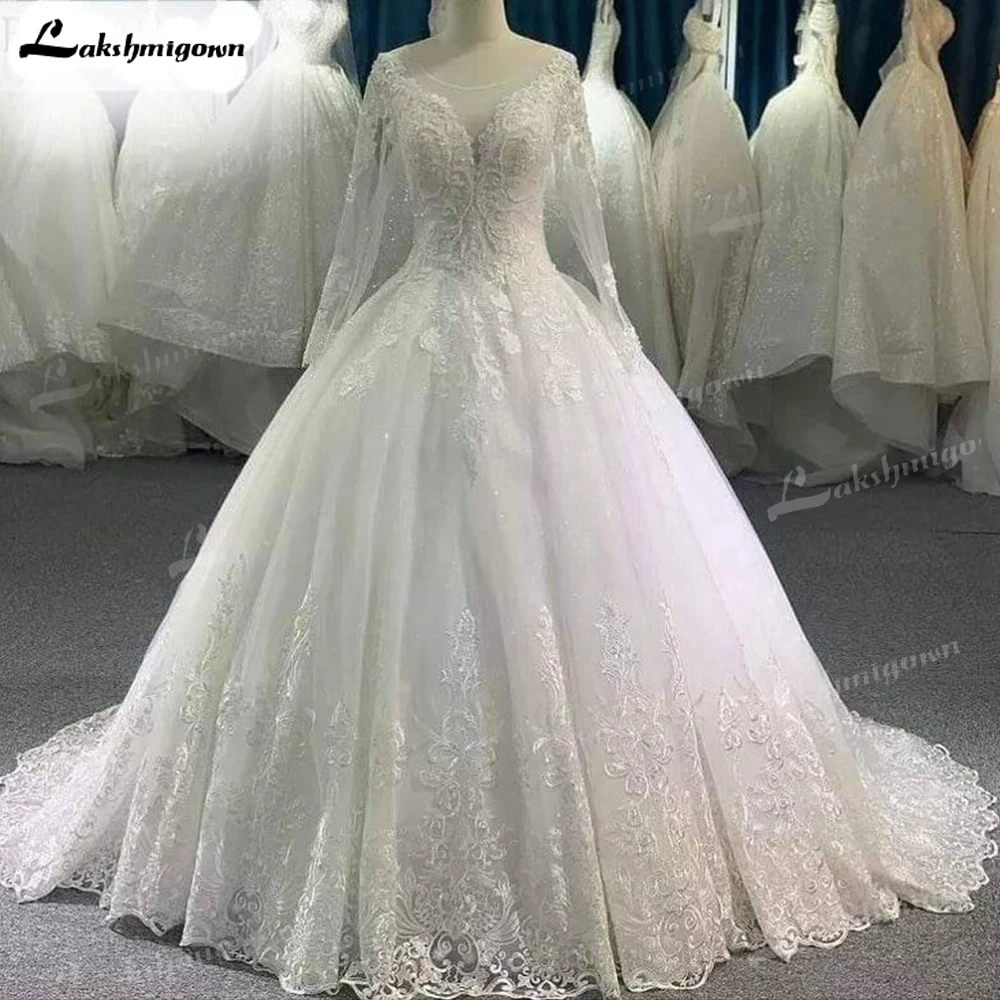 

Женское кружевное свадебное платье It's yiiya, белое кружевное платье до пола с круглым вырезом и длинными рукавами, расшитое бисером, на лето