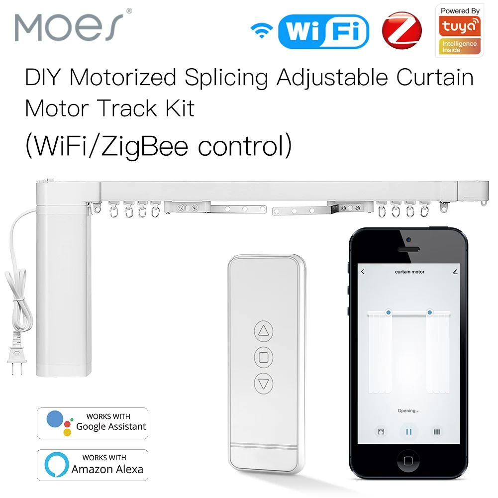 Cortinas eléctricas con WiFi para el hogar, cortina inteligente con Motor ciego, Alexa, Google Home, Tuya, Broadlink, RF, Control remoto|Sistema de control de automáticas| - AliExpress