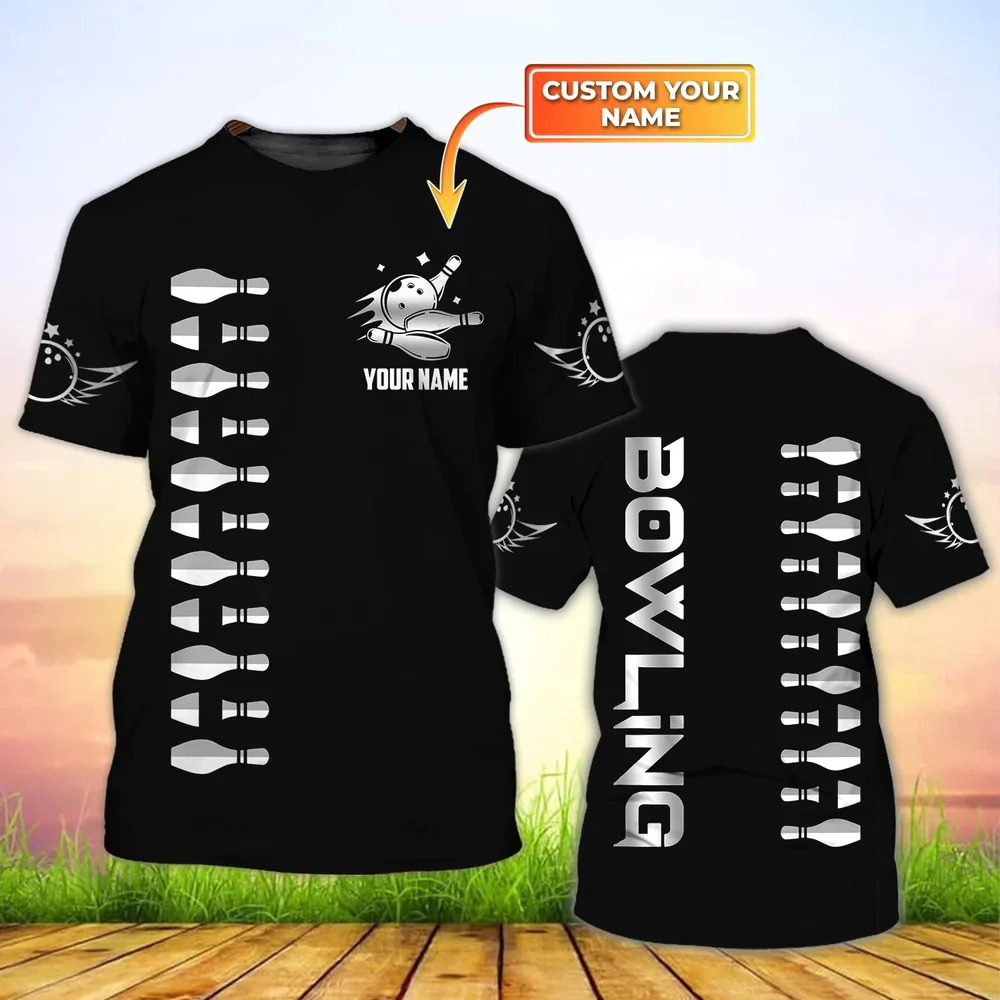 Neueste Sommer männer T-shirt Personalisierte Name Bowling 3D Gedruckt t-shirt Unisex Casual T-shirt Geschenk Für Bowling Player DW126 – Detail 39