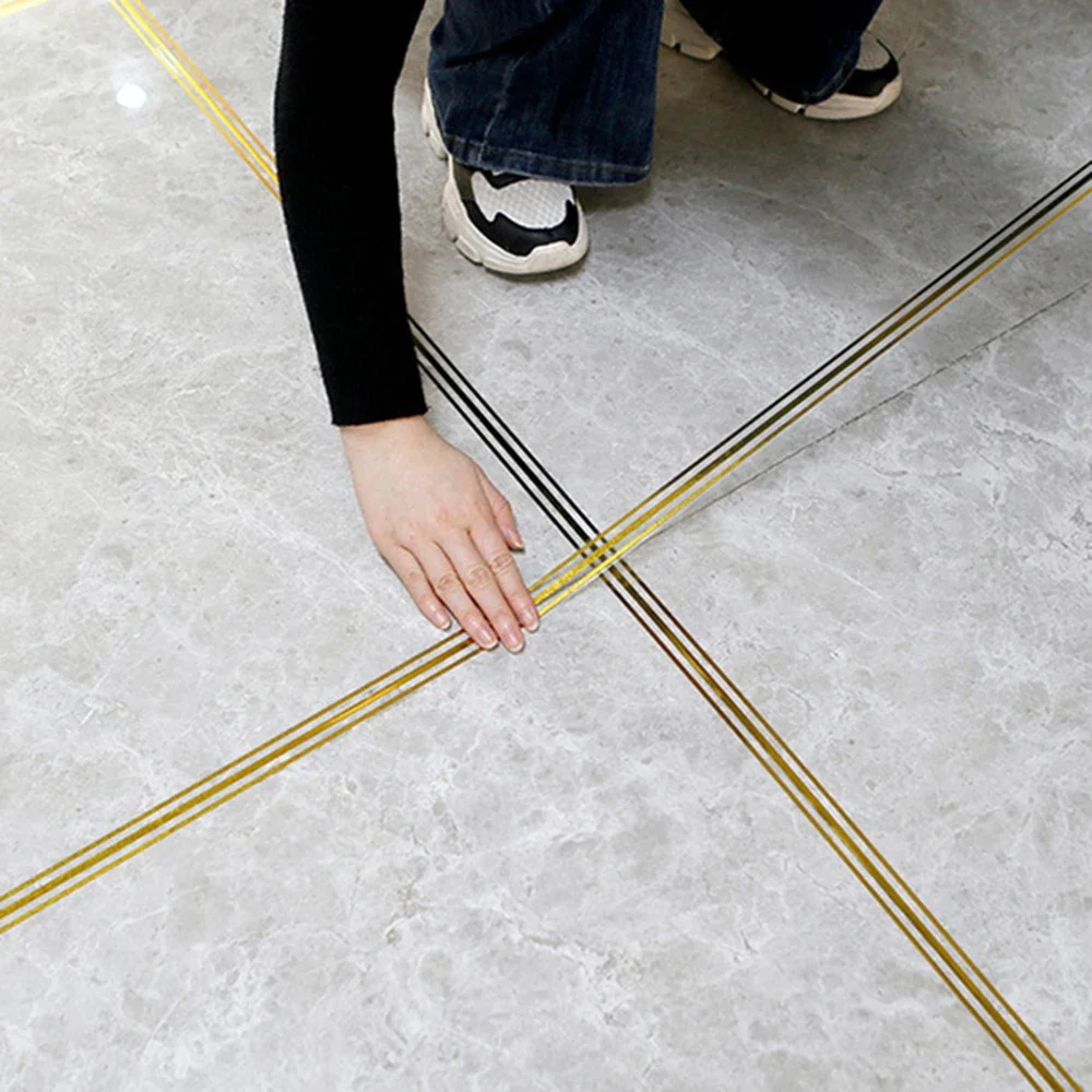 

1 Gold Tape Mildewproof Self Adhesive Gap Sealing Foil Strip Wall Tile Floor Sticker Home Decorations Roll 5M Ceramic Tile Gap