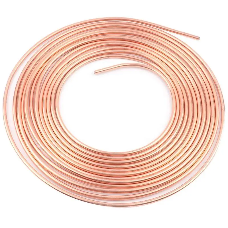 Copper Brake Line Kit 3/16 X 25ft Non-rust Car Brake Line Tubing Copper-Nickel Coated Alloy Tubing Coil Kit Tube Roll brake pipe hose brake line lock kit